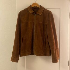 Suede Jacket in Tobacco Brown. Size Medium.
